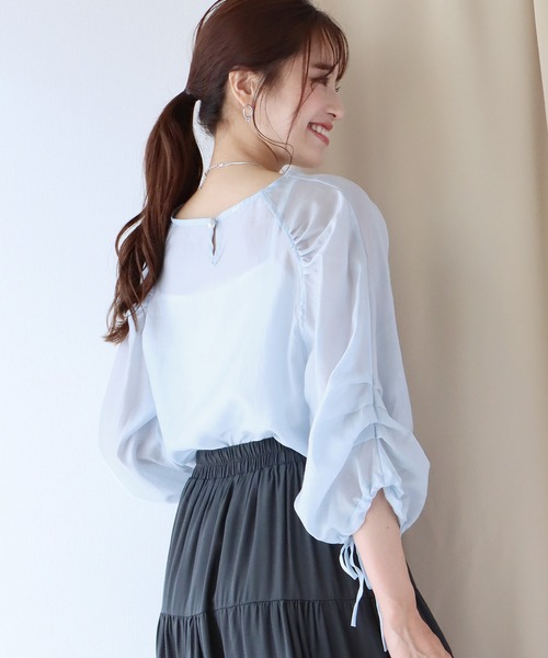 BLUEEAST(ブルーイースト)の「ボリュームシアーブラウス(シャツ/ブラウス・レディース・パープル/ブラック/ブルー/ホワイト・MEDIUM)」の10枚目の写真