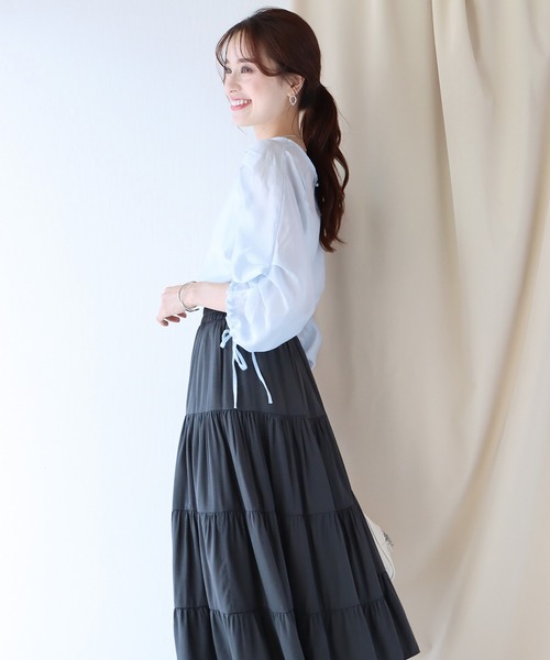 BLUEEAST(ブルーイースト)の「ボリュームシアーブラウス(シャツ/ブラウス・レディース・パープル/ブラック/ブルー/ホワイト・MEDIUM)」の11枚目の写真