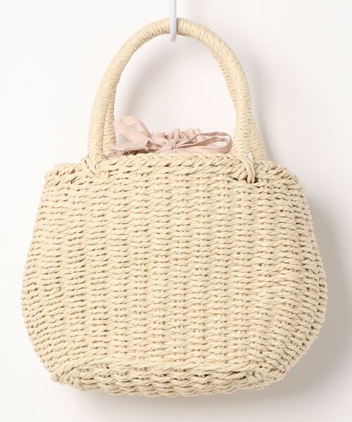 PairPair（ペアペア）の「巾着付きカゴバッグ（かごバッグ・レディース・ベージュ/アイボリー・FREE）」の4枚目の写真