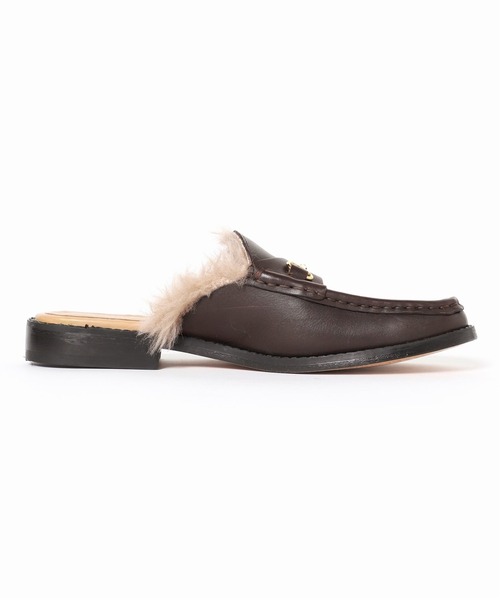 plage（プラージュ）の「【CAMINANDO/カミナンド】SP  ECO FUR スリッパ◆（ローファー・レディース・ブラウン・38/39/35/36/37）」の3枚目の写真