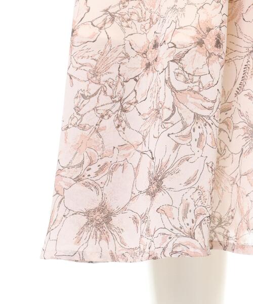 Allamanda(アラマンダ)の「花柄シフォンミモレスカート(スカート・レディース・サックスブルー/ピンク・M)」の8枚目の写真