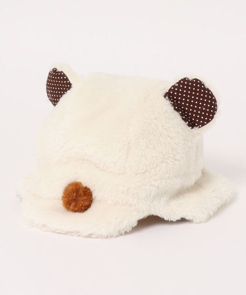 RAGMART（ラグマート）の「ファー耳付き帽子（ハット・キッズ・ピンク/アイボリー/グリーン・M/S）」の2枚目の写真