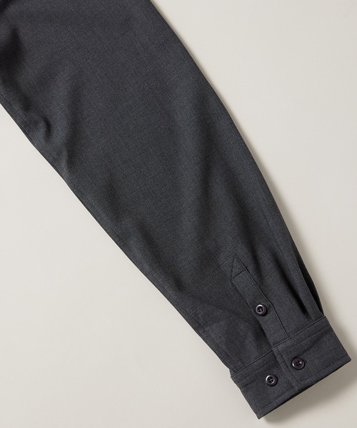 AIVER（アイバー）の「AIVER　TRドロップネックロングコートシャツ（シャツ/ブラウス・メンズ・ブラック/グレー/ダークグレー・MEDIUM/LARGE）」の12枚目の写真