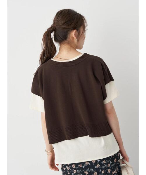 earth music&ecology（アースミュージックアンドエコロジー）の「ショートニットベスト（ベスト・レディース・ダークブラウン/ライトベージュ/テラコッタ・FREE）」の10枚目の写真