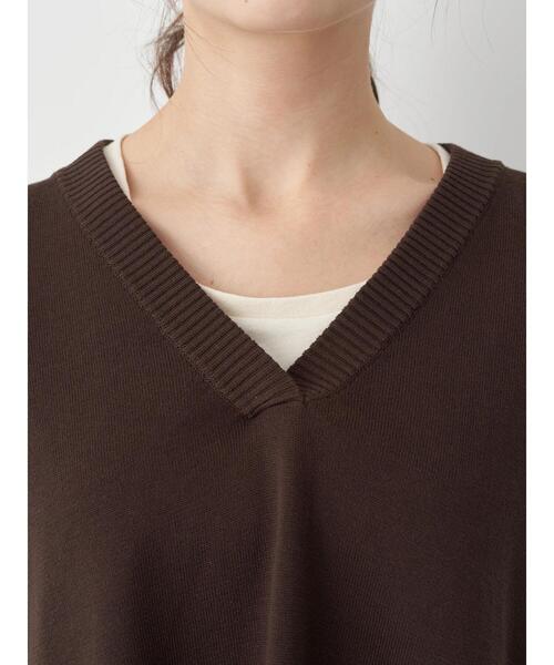 earth music&ecology（アースミュージックアンドエコロジー）の「ショートニットベスト（ベスト・レディース・ダークブラウン/ライトベージュ/テラコッタ・FREE）」の11枚目の写真