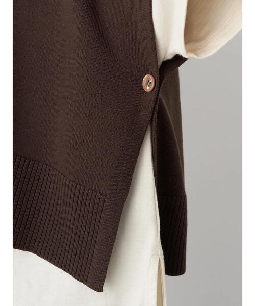 earth music&ecology（アースミュージックアンドエコロジー）の「ショートニットベスト（ベスト・レディース・ダークブラウン/ライトベージュ/テラコッタ・FREE）」の14枚目の写真