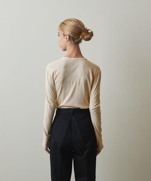 Steven Alan（スティーブンアラン）の「＜Steven Alan＞RIB LONG SLEEVE CARDIGAN/カーディガン（カーディガン/ボレロ・レディース・オフホワイト/ピンク/イエロー・FREE）」の6枚目の写真