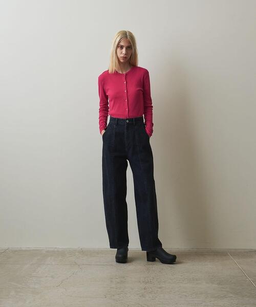 Steven Alan（スティーブンアラン）の「＜Steven Alan＞RIB LONG SLEEVE CARDIGAN/カーディガン（カーディガン/ボレロ・レディース・オフホワイト/ピンク/イエロー・FREE）」の9枚目の写真