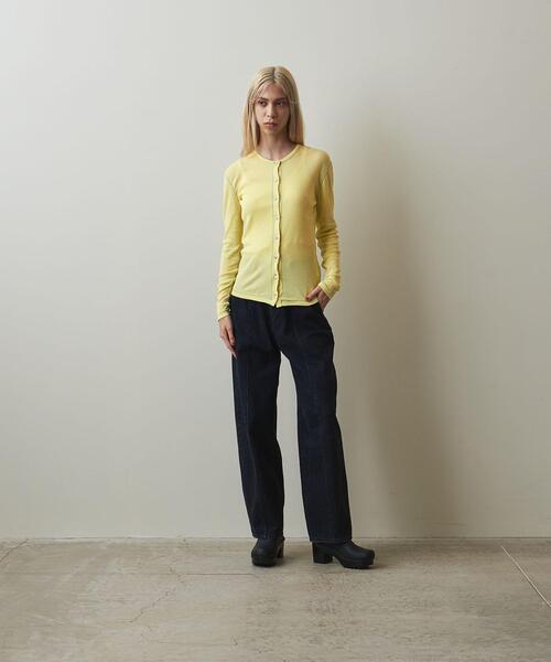 Steven Alan（スティーブンアラン）の「＜Steven Alan＞RIB LONG SLEEVE CARDIGAN/カーディガン（カーディガン/ボレロ・レディース・オフホワイト/ピンク/イエロー・FREE）」の4枚目の写真