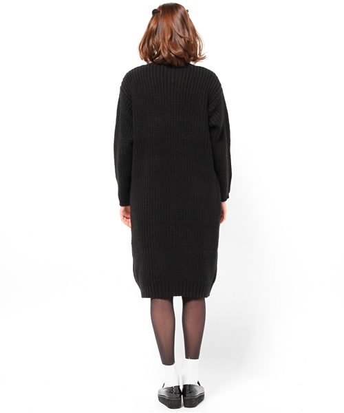 CIAOPANIC(チャオパニック)の「【Ciaopanic】片畦KNITロングCD(カーディガン/ボレロ・レディース・アイボリー/ブラック・FREE)」の5枚目の写真