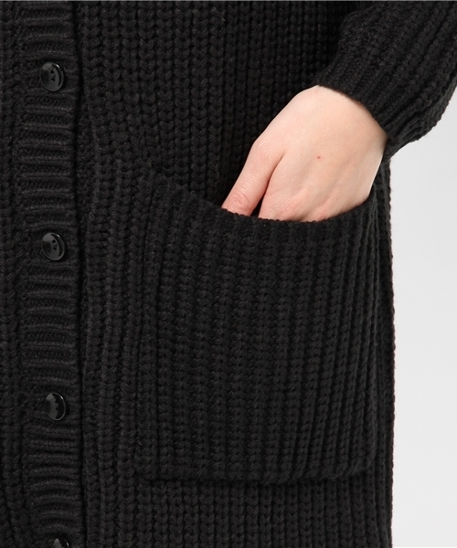 CIAOPANIC(チャオパニック)の「【Ciaopanic】片畦KNITロングCD(カーディガン/ボレロ・レディース・アイボリー/ブラック・FREE)」の9枚目の写真