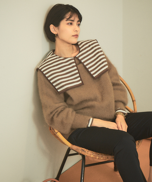 Rouge vif（ルージュヴィフ）の「ラクーンパフスリーブニット（ニット  