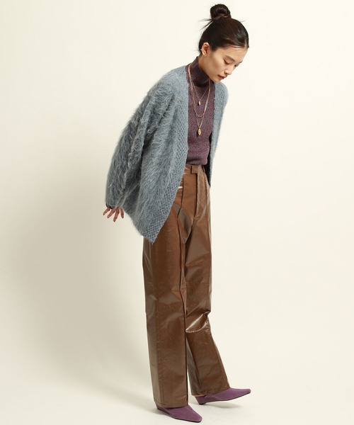 Ray BEAMS(レイビームス)の「Ray BEAMS / シャギー Vネック カーディガン(カーディガン/ボレロ・レディース・ライトブルー/オフホワイト・ONE SIZE)」の12枚目の写真