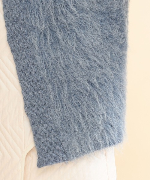 Ray BEAMS(レイビームス)の「Ray BEAMS / シャギー Vネック カーディガン(カーディガン/ボレロ・レディース・ライトブルー/オフホワイト・ONE SIZE)」の18枚目の写真