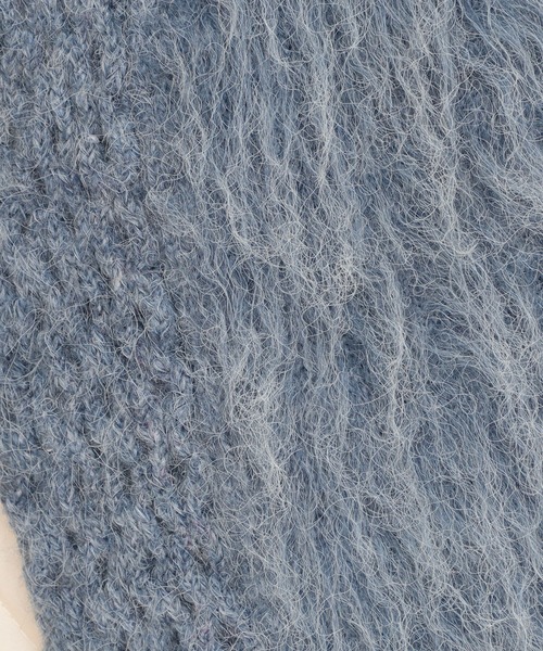 Ray BEAMS(レイビームス)の「Ray BEAMS / シャギー Vネック カーディガン(カーディガン/ボレロ・レディース・ライトブルー/オフホワイト・ONE SIZE)」の19枚目の写真