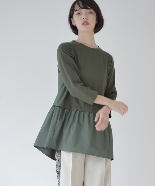 La SRIC（ラスリック）の「La SRIC / ティアードドッキングPO（Tシャツ/カットソー・レディース・オフホワイト/カーキ/ブラック・MEDIUM）」の3枚目の写真