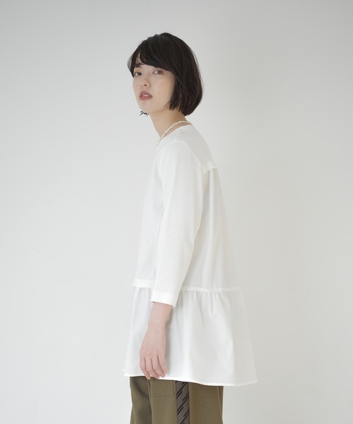 La SRIC（ラスリック）の「La SRIC / ティアードドッキングPO（Tシャツ/カットソー・レディース・オフホワイト/カーキ/ブラック・MEDIUM）」の4枚目の写真