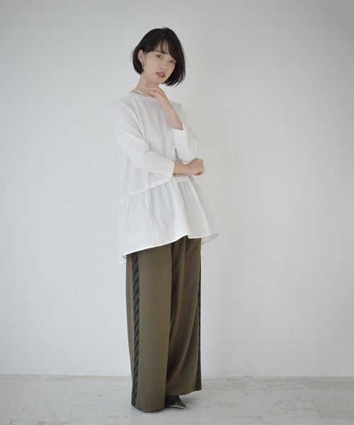 La SRIC（ラスリック）の「La SRIC / ティアードドッキングPO（Tシャツ/カットソー・レディース・オフホワイト/カーキ/ブラック・MEDIUM）」の9枚目の写真