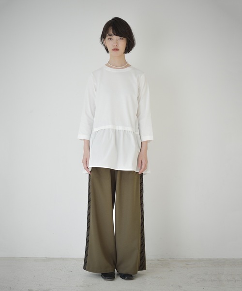 La SRIC（ラスリック）の「La SRIC / ティアードドッキングPO（Tシャツ/カットソー・レディース・オフホワイト/カーキ/ブラック・MEDIUM）」の19枚目の写真