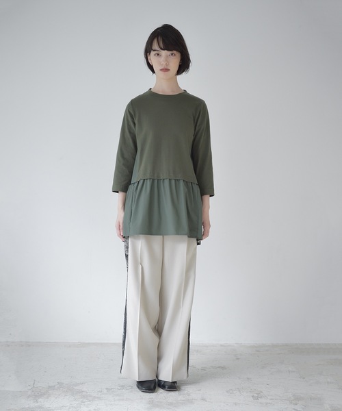 La SRIC（ラスリック）の「La SRIC / ティアードドッキングPO（Tシャツ/カットソー・レディース・オフホワイト/カーキ/ブラック・MEDIUM）」の11枚目の写真