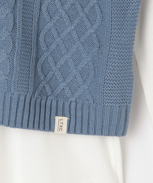 LOVETOXIC（ラブトキシック）の「ニットビスチェ長TSET（Tシャツ/カットソー・キッズ・ブルー/ベージュ/ラベンダー・M/SS/S/L）」の12枚目の写真