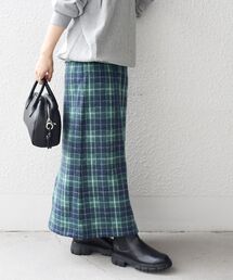 SHIPS | 【WEB限定】〈手洗い可能〉バルキーシャギーチェックスカート◆(スカート)