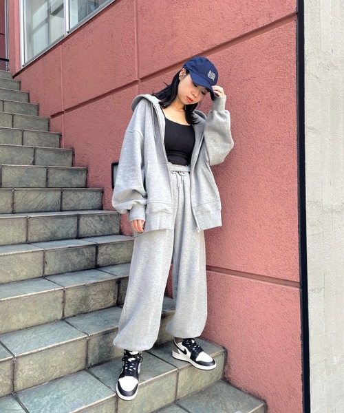 WHO'S WHO gallery（フーズフーギャラリー）の「PTNスウェパン（スウェットパンツ・レディース・ブラック/ブラウン/サックスブルー/グリーン/トップグレー/オートミール・FREE）」の9枚目の写真