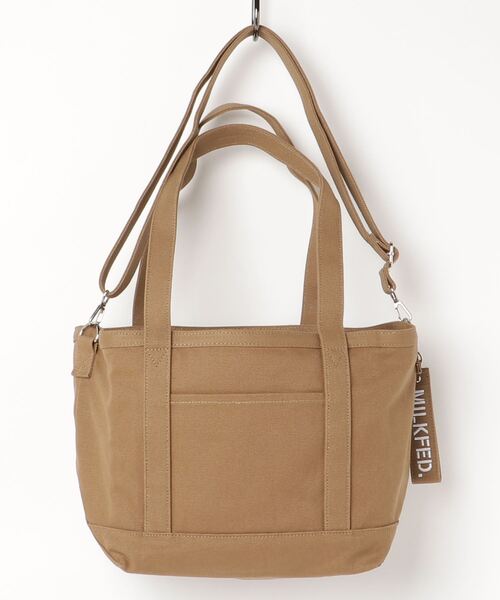 MILKFED.（ミルクフェド）の「EMBROIDERED BAR 2WAY TOTE BAG/ロゴ トートバッグ/ショルダーバッグ/A4収納（ショルダーバッグ・レディース・A/ホワイト/ベージュ/B/ネイビー/ライトパープル/ブラック/ライトピンク・ONE SIZE）」の10枚目の写真
