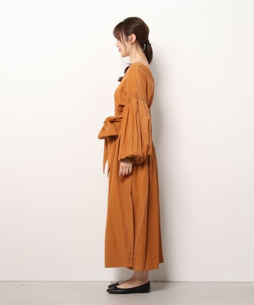 KIIRA（キーラ）の「KiiRa SMOCKING V-OP ki-33520（ワンピース・レディース・オレンジ・ONE SIZE）」の2枚目の写真