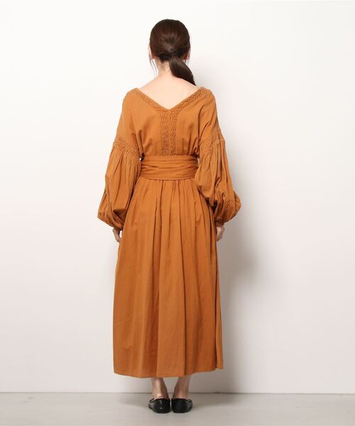 KIIRA（キーラ）の「KiiRa SMOCKING V-OP ki-33520（ワンピース・レディース・オレンジ・ONE SIZE）」の3枚目の写真