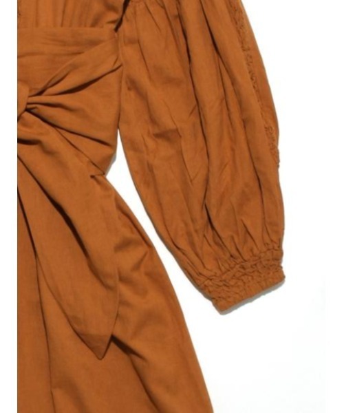 KIIRA（キーラ）の「KiiRa SMOCKING V-OP ki-33520（ワンピース・レディース・オレンジ・ONE SIZE）」の7枚目の写真