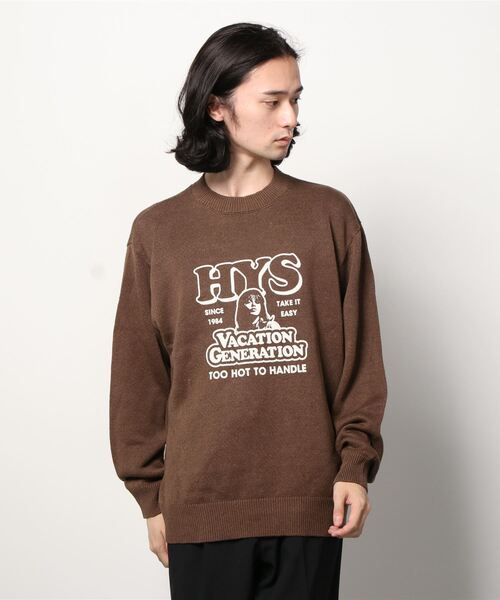 HYSTERIC GLAMOUR（ヒステリックグラマー）の「VACATION GENERATION プルオーバー（ニット/セーター・メンズ・ホワイト/ブラウン/ブラック・SMALL/MEDIUM/LARGE/X-LARGE）」の8枚目の写真