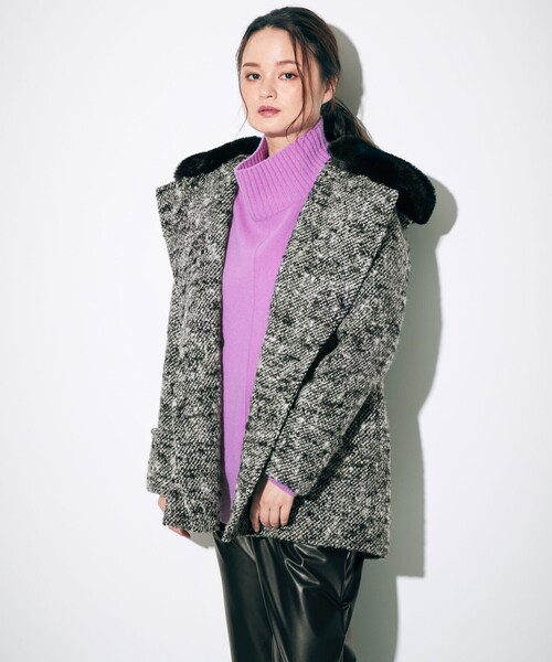 美品　グレースコンチネンタル　ダイアグラム リングツイードコート セール】リングツイードコート（その他アウター）｜Diagram