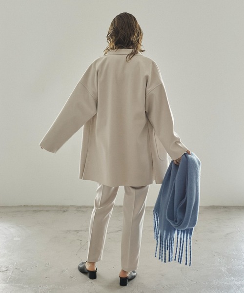 Fashion Letter(ファッションレター)の「フェイクウールダブルフェイスミディアム丈チェスターコート(チェスターコート・レディース・ブルー/ブラック/アイボリー/ブラウン・M)」の9枚目の写真
