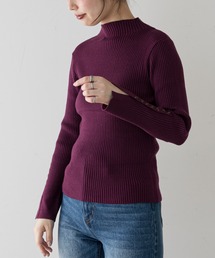 natural couture | 袖口ちび釦プチハイリブニット(ニット/セーター)