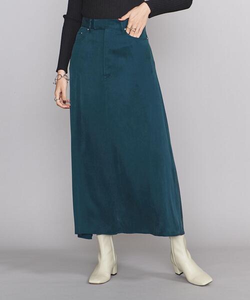 BEAUTY&YOUTH UNITED ARROWS（ビューティーアンドユースユナイテッドアローズ）の「BY キュプラレーヨン マーメイドマキシスカート -ウォッシャブル-（スカート・レディース・ブラック/ライム/ダークグリーン・M/S）」の3枚目の写真