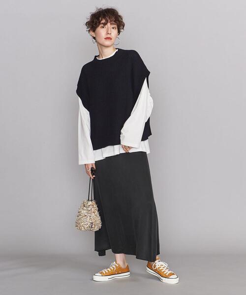 BEAUTY&YOUTH UNITED ARROWS（ビューティーアンドユースユナイテッドアローズ）の「BY キュプラレーヨン マーメイドマキシスカート -ウォッシャブル-（スカート・レディース・ブラック/ライム/ダークグリーン・M/S）」の8枚目の写真