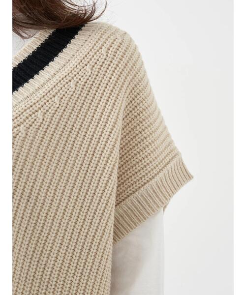 earth music&ecology（アースミュージックアンドエコロジー）の「チルデンニットベスト　＊（ベスト・レディース・チャコールグレー/ベージュ/オフホワイト・FREE）」の18枚目の写真