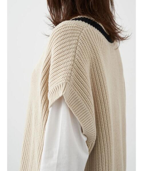 earth music&ecology（アースミュージックアンドエコロジー）の「チルデンニットベスト　＊（ベスト・レディース・チャコールグレー/ベージュ/オフホワイト・FREE）」の19枚目の写真