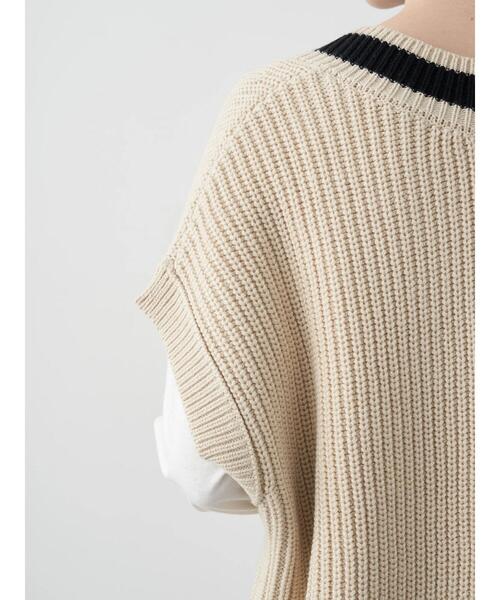 earth music&ecology（アースミュージックアンドエコロジー）の「チルデンニットベスト　＊（ベスト・レディース・チャコールグレー/ベージュ/オフホワイト・FREE）」の20枚目の写真