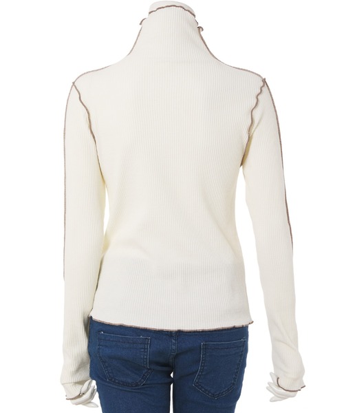 fifth（フィフス）の「バイカラーメロウニット（ニット/セーター・レディース・ブラック/アイボリー・MEDIUM）」の7枚目の写真