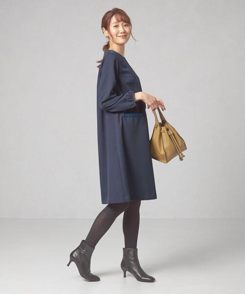 closet story(クローゼットストーリー)の「<closet story>ハイショク Aライン ワンピース -ウォッシャブル-(ワンピース・レディース・ベージュ/ネイビー・FREE)」の2枚目の写真