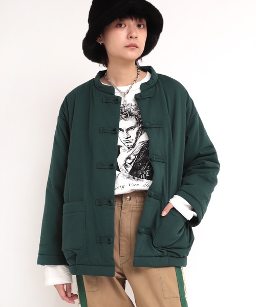 RNA(アールエヌエー)の「J1991 パディングカンフーライトジャケット(ブルゾン・レディース・ブラック/ダークグリーン/オフホワイト・MEDIUM)」の14枚目の写真