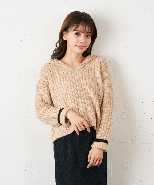 配色セーラーカラーニット（ニット/セーター）｜MIIA（ミーア