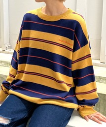 【Snap club】ビックシルエットカラーボーダーニット