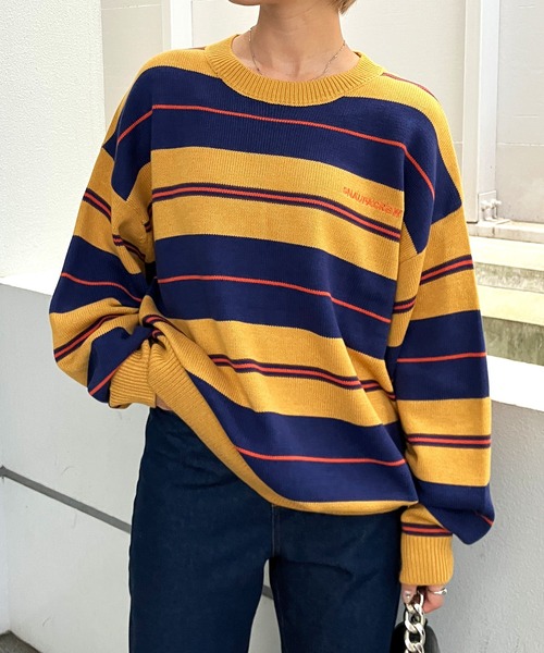 【ビックホースロゴ】美品　バーバリーズ　薄手ニットL　ウール　イエロー BURBERRY 【現行ロゴ】BURBERRY バーバリー ニット セーター