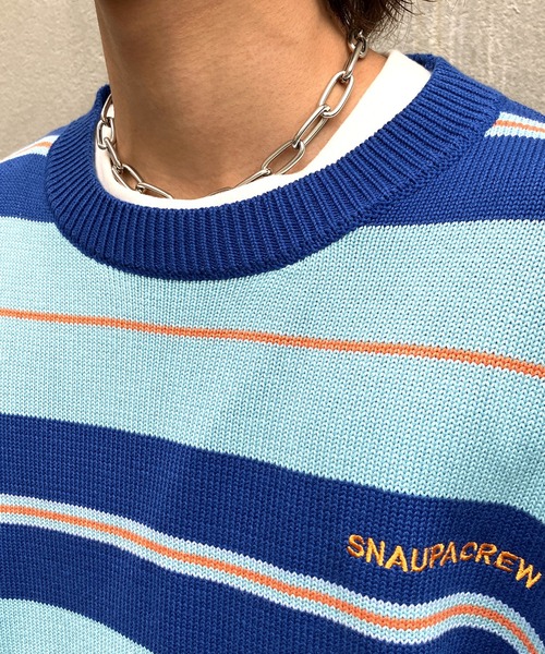 セール】【Snap club】ビックシルエットカラーボーダーニット