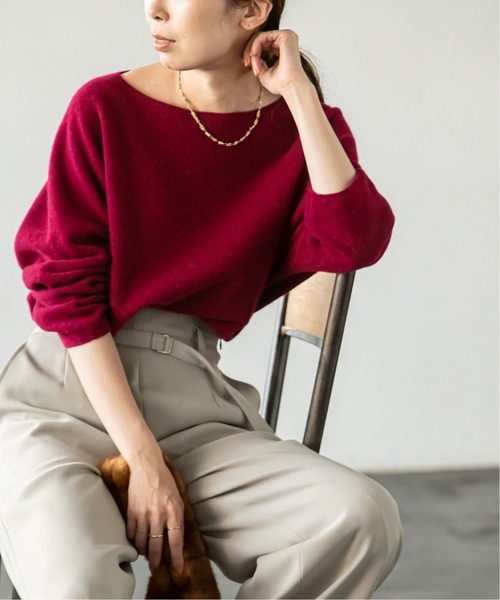 Noble（ノーブル）の「ファインウール エフォーレストニット2◆（ニット/セーター・レディース・ピンク/ボルドー・フリー）」の5枚目の写真