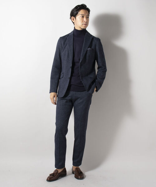 NOLLEY'S goodman（ノーリーズグッドマン）の「ウール混 ムリネジャージ ストレッチ セットアップジャケット（テーラードジャケット・メンズ・チャコールグレー/インディゴブルー/ブルー系その他7・LARGE/MEDIUM/X-LARGE/SMALL）」の4枚目の写真