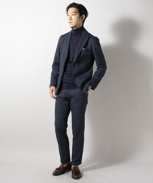 NOLLEY'S goodman（ノーリーズグッドマン）の「ウール混 ムリネジャージ ストレッチ セットアップジャケット（テーラードジャケット・メンズ・チャコールグレー/インディゴブルー/ブルー系その他7・LARGE/MEDIUM/X-LARGE/SMALL）」の5枚目の写真